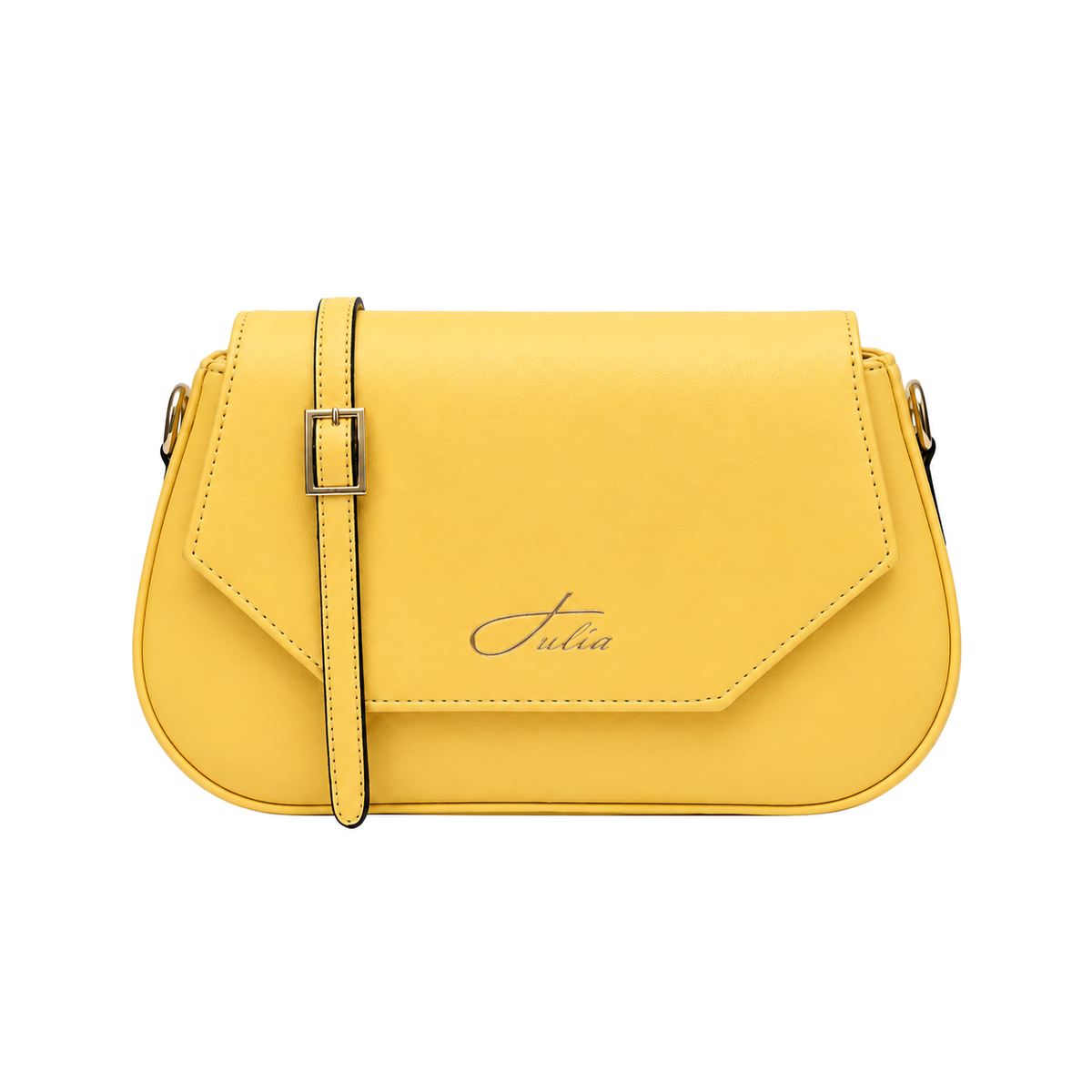 Sac bandoulière femme élégant Jaune sur fond blanc