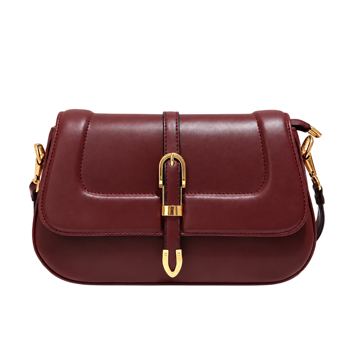 Sac Élégance Dorée bordeaux sur fond blanc