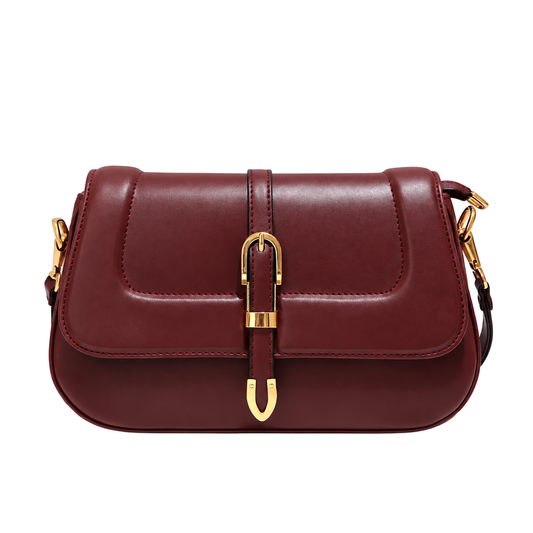 Sac Élégance Dorée bordeaux sur fond blanc