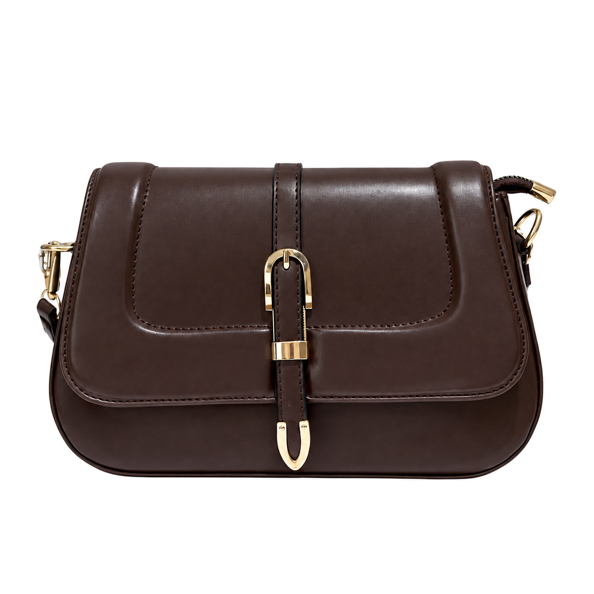 Sac Élégance Dorée Marron sur fond blanc