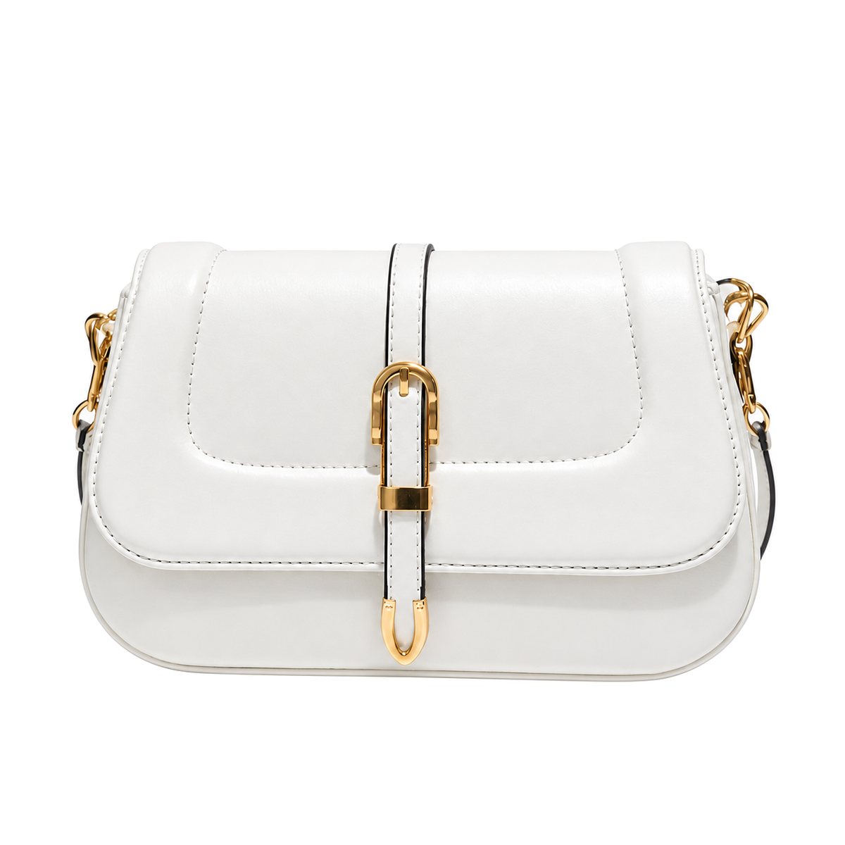 Sac Élégance Dorée Blanc sur fond blanc