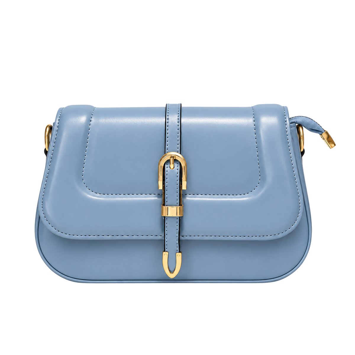 Sac Élégance Dorée Bleu ciel sur fond blanc