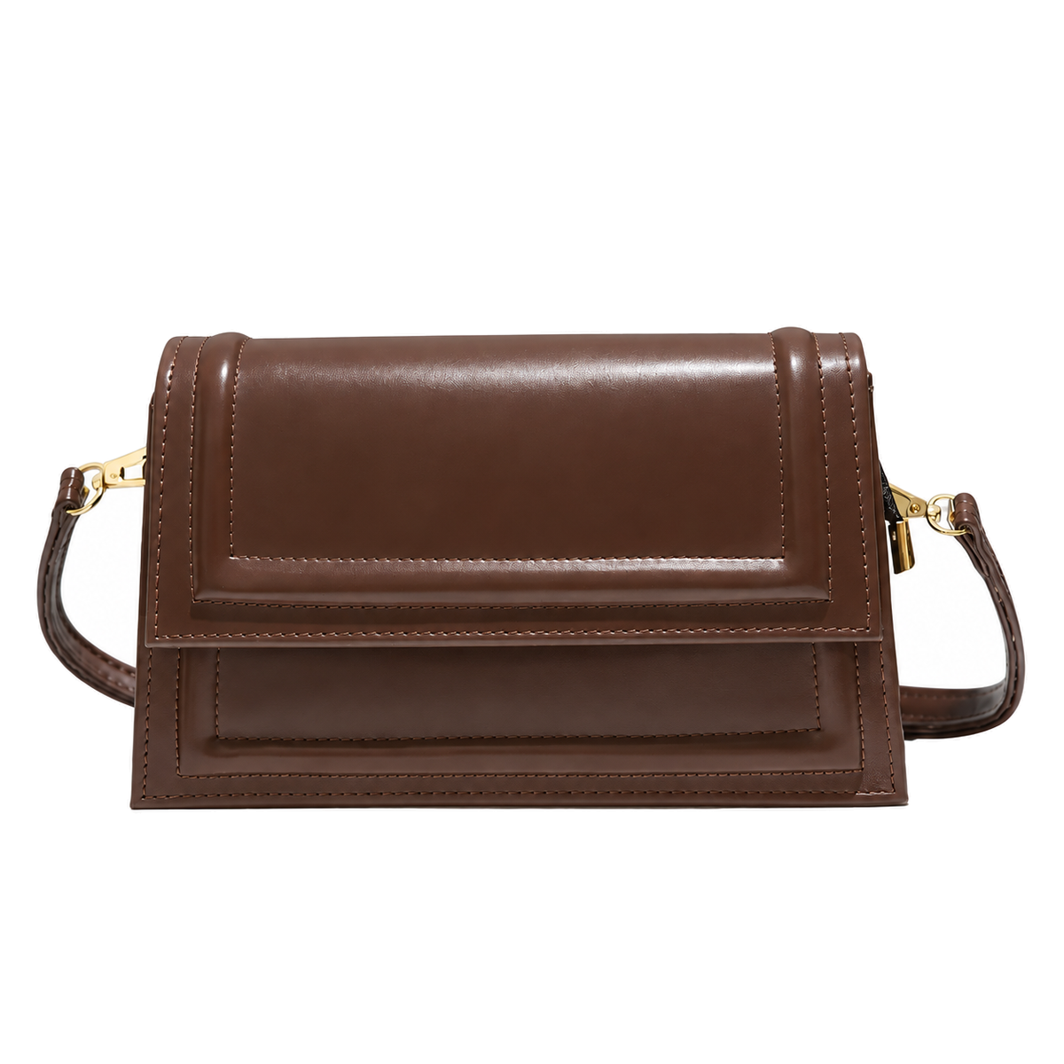 Sac Bandoulière Marron sur fond blanc