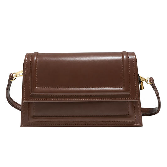 Sac Bandoulière Marron sur fond blanc