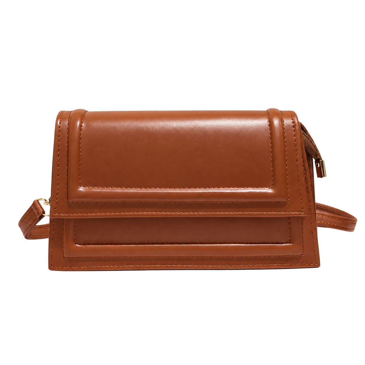 Sac Bandoulière Camel sur fond blanc