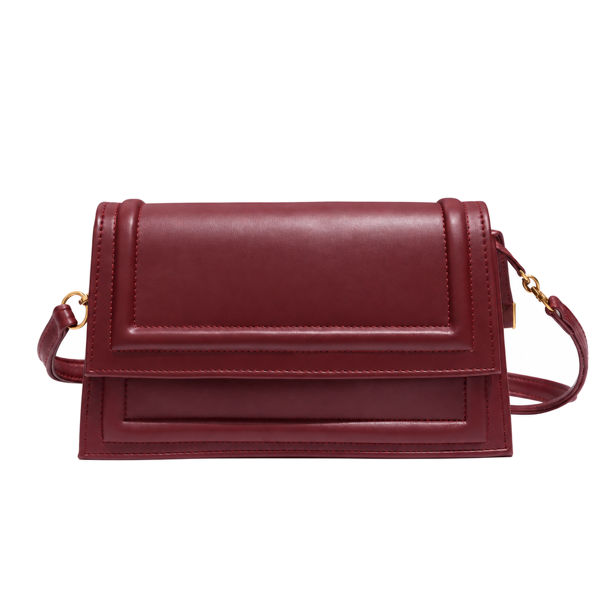 Sac Bandoulière bordeaux sur fond blanc