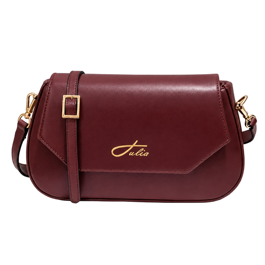Sac bandoulière femme élégant bordeaux sur fond blanc