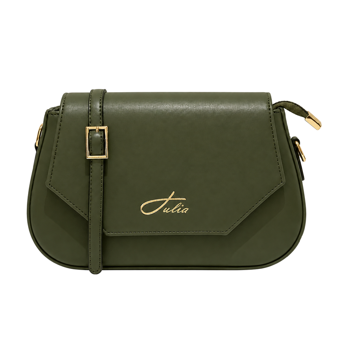 Sac bandoulière femme élégant Vert olive sur fond blanc
