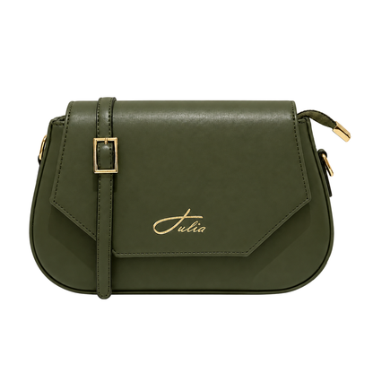Sac bandoulière femme élégant Vert olive sur fond blanc