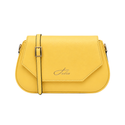 Sac bandoulière femme élégant Jaune sur fond blanc