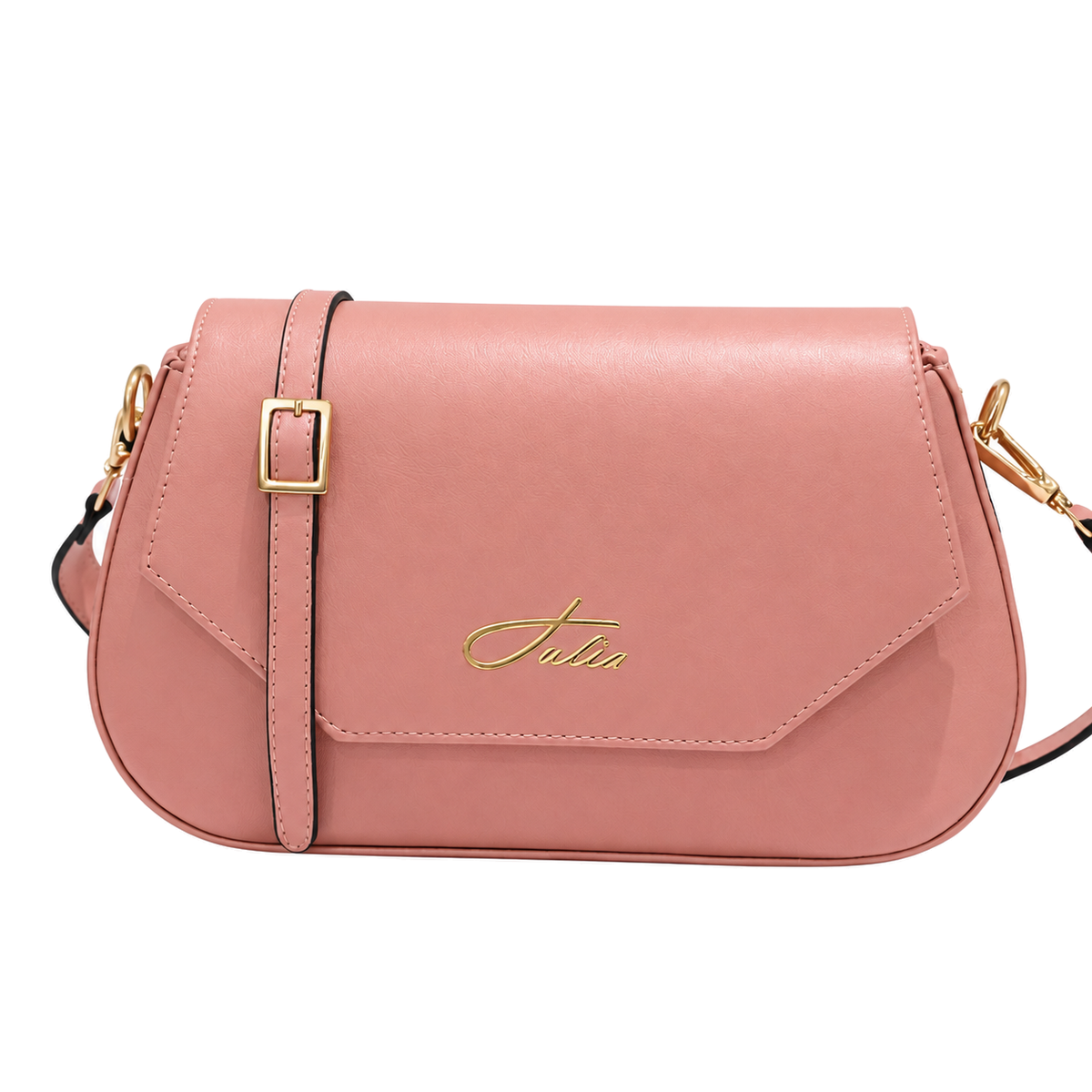 Sac bandoulière femme élégant Rose sur fond blanc