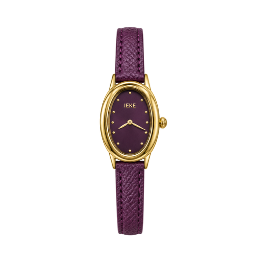 Montre Éclat Ovale Dorée violet — photo principale sur fond blanc