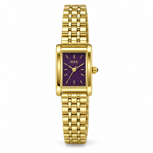 Montre Éclat Rectangulaire Classique Dorée – Photo principale sur fond blanc