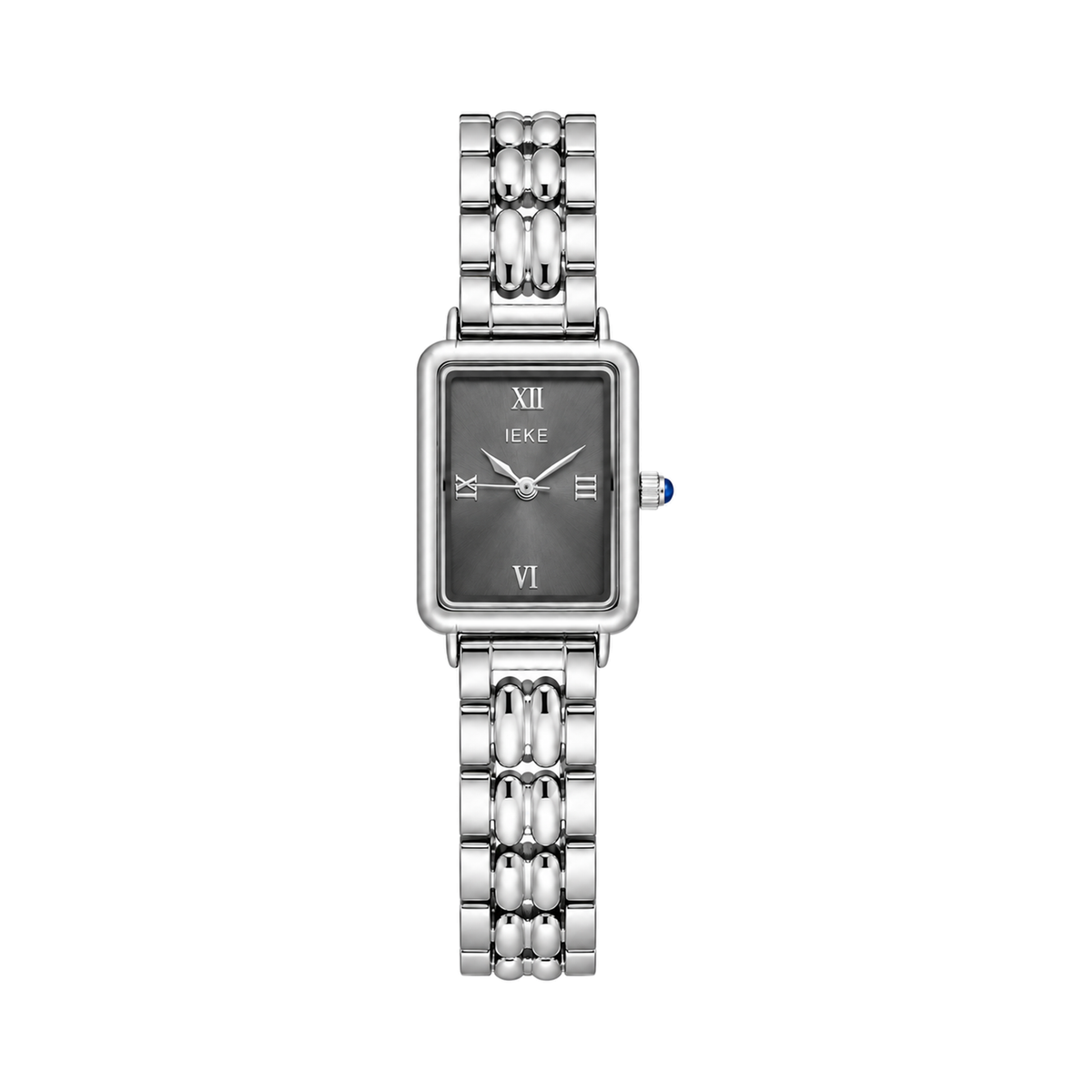Montre Éclat Rectangulaire Argentée – Élégance Intemporelle — photo principale sur fond blanc