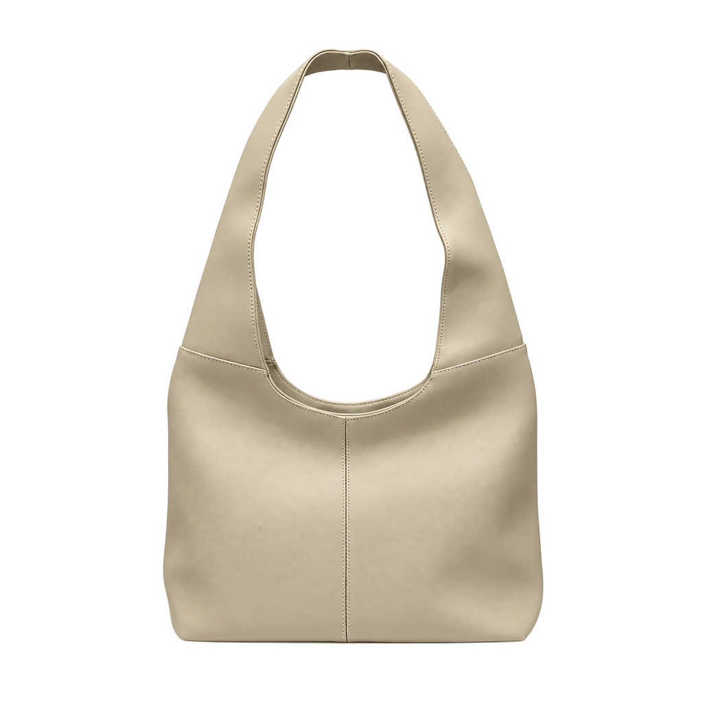 Sac Naïa Élégance beige à anse large sur fond blanc