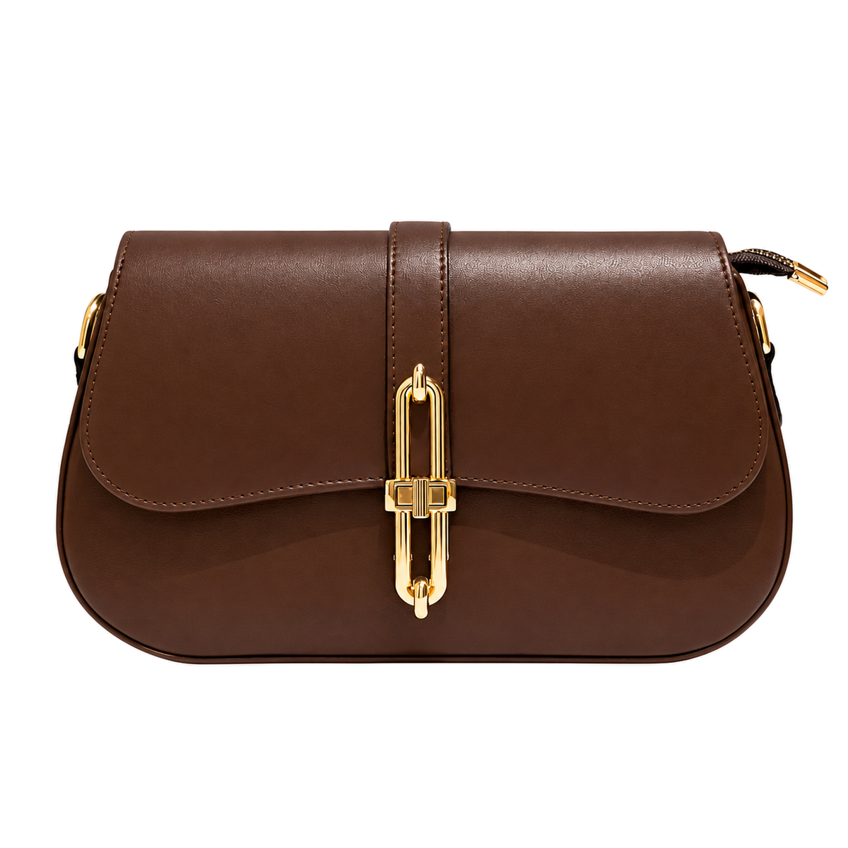 Sac Élégance Signature Marron sur fond blanc