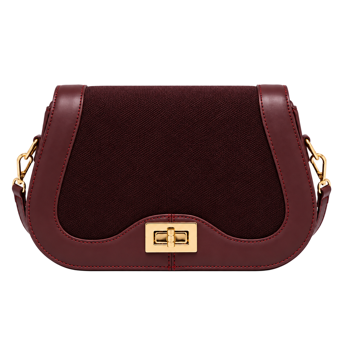 Sac Chic Texturé bordeaux sur fond blanc