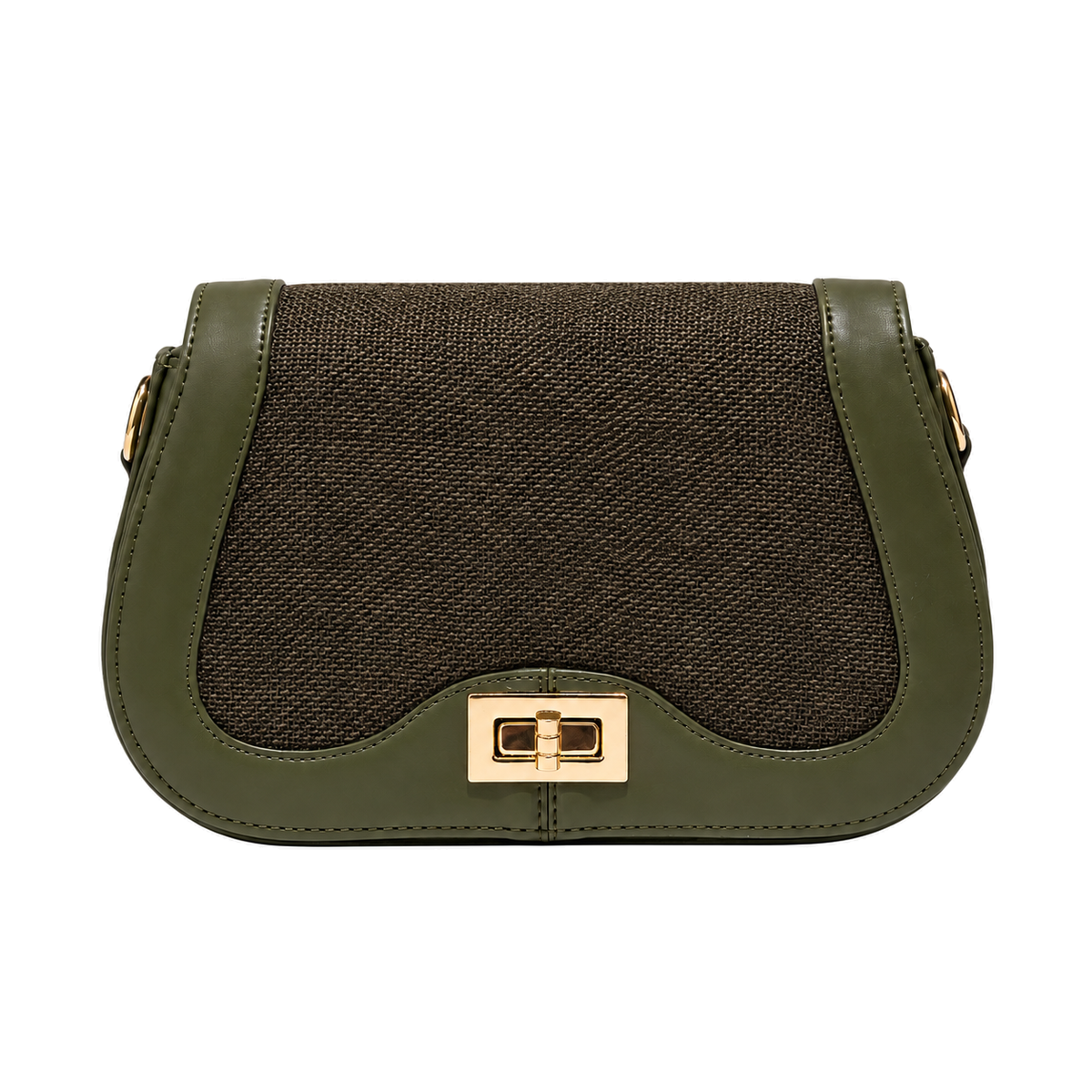 Sac Chic Texturé Vert olive sur fond blanc