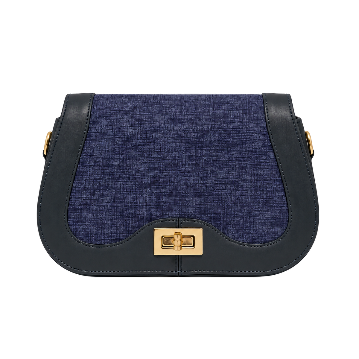 Sac Chic Texturé Marine sur fond blanc