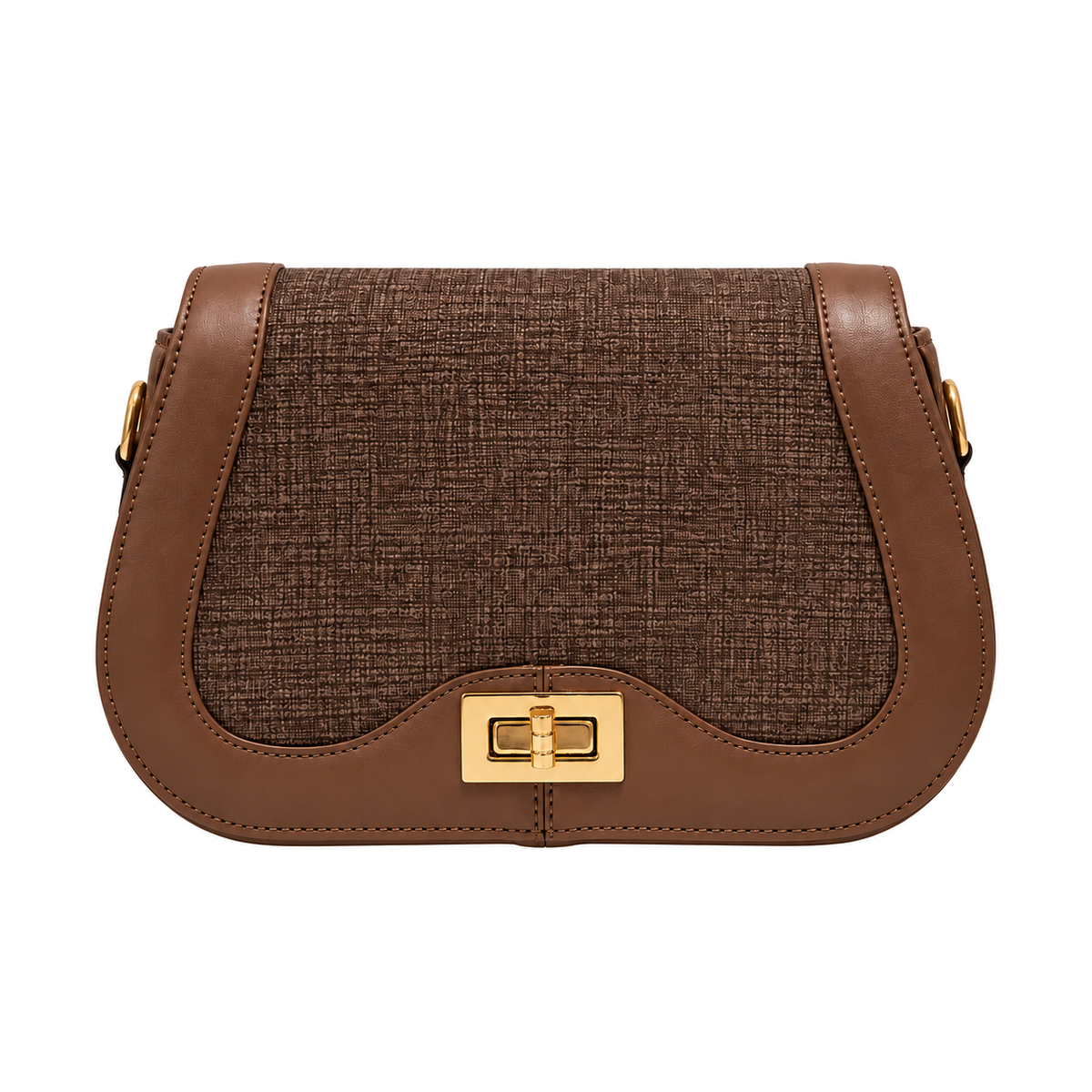 Sac Chic Texturé Marron sur fond blanc